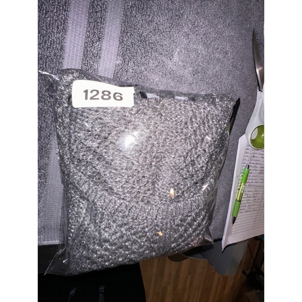 Rock & Republic Women Metallic Charcoal Gray Open Knit High Low Sweater Large - Picture 10 of 10